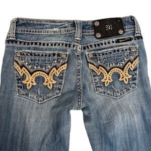 Miss Me Jeans Low Rise Bootcut Y2K Western Embroidered Denim Size 27